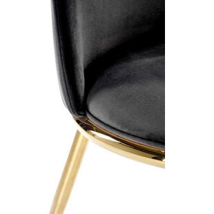 Krzesło welurowe ze złotymi nogami K460 czarne