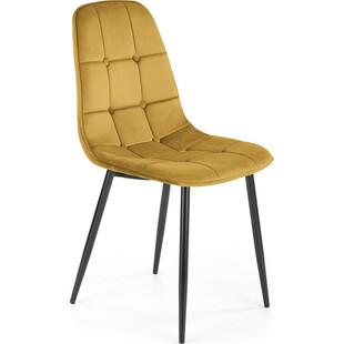 Krzesło welurowe pikowane K417 musztardowe Halmar