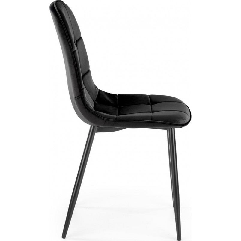 Krzesło welurowe pikowane K417 czarne Halmar