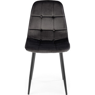 Krzesło welurowe pikowane K417 czarne Halmar