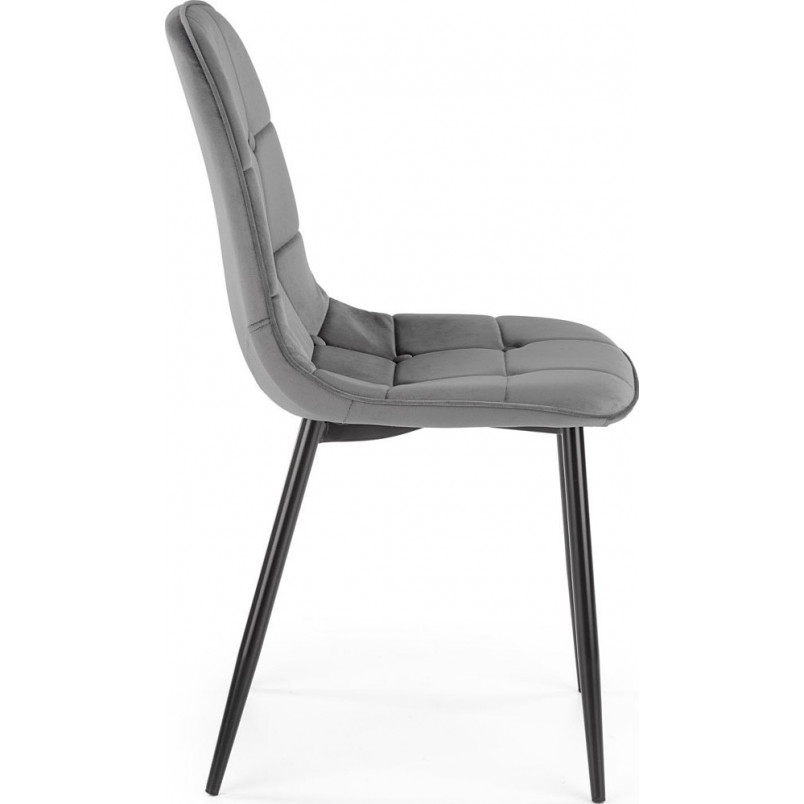 Krzesło welurowe pikowane K417 popiel marki Halmar