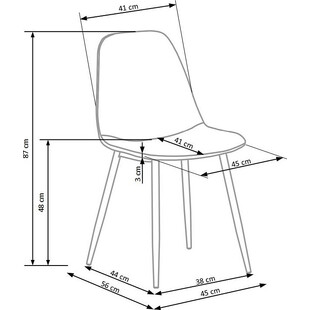 Krzesło welurowe pikowane K417 popiel marki Halmar