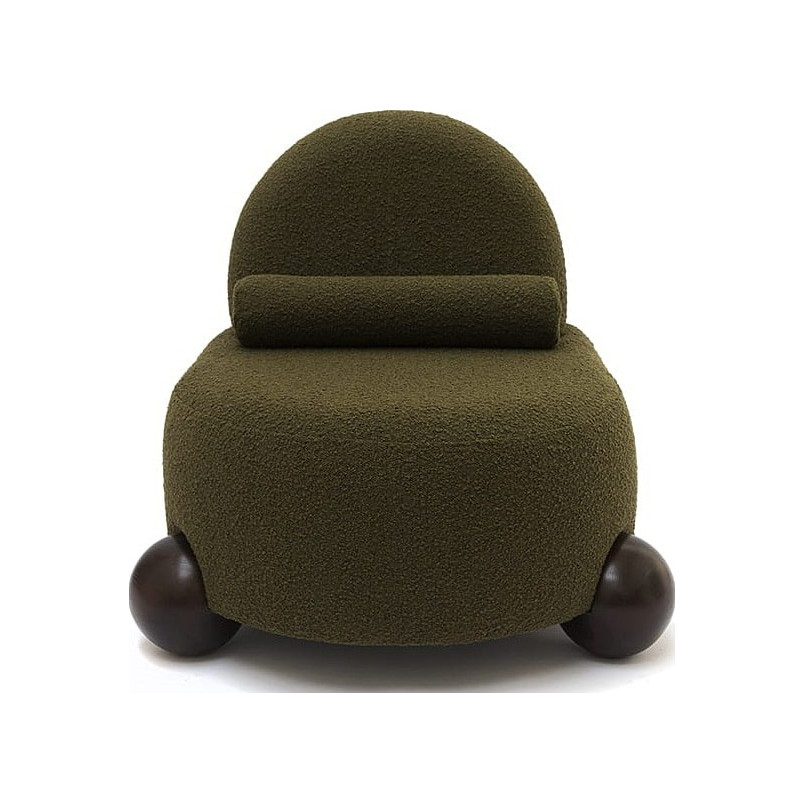Fotel tapicerowany designerski Object076 olive green boucle NG Design