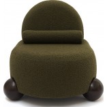 Fotel tapicerowany designerski Object076 olive green boucle NG Design