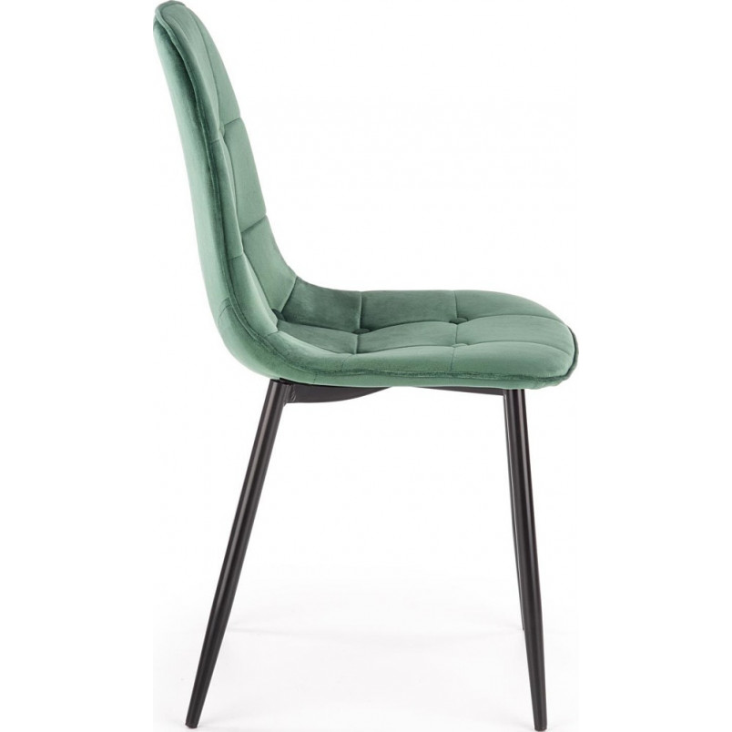 Krzesło welurowe pikowane K417 ciemno zielone marki Halmar