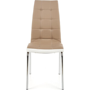 Krzesło pikowane z ekoskóry K186 cappuccino/biały marki Halmar