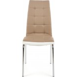 Krzesło pikowane z ekoskóry K186 cappuccino/biały marki Halmar