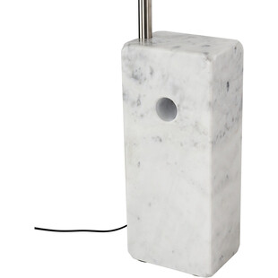 Lampa łukowa Block nikiel szczotkowany / marmur do salonu, sypialni czy gabinetu