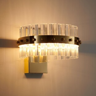 Kinkiet kryształowy glamour Aura LED przezroczysto-złoty Step Into Design