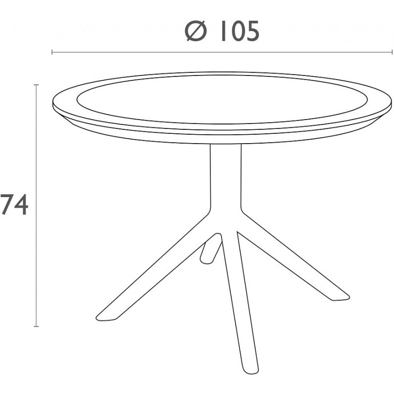 Stół ogrodowy okrągły Sky 105cm oliwkowy Siesta