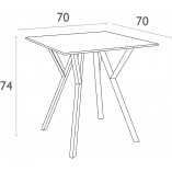 Stół kwadratowy Max 70x70cm czarny Siesta