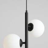 Lampa wisząca 3 szklane kule Fin 34cm biały / czarny Aldex