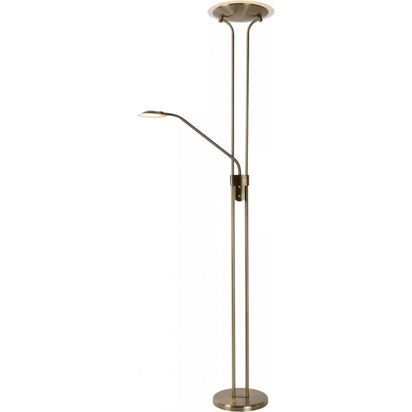 Lampa podłogowa z lampką do czytania Champion-Led Brązowa marki Lucide