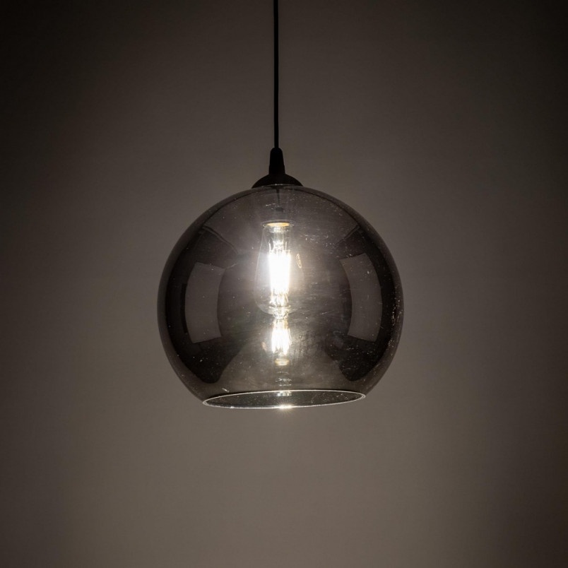 Lampa wisząca szklana kula Cubus 30cm grafit lustrzany TK Lighting