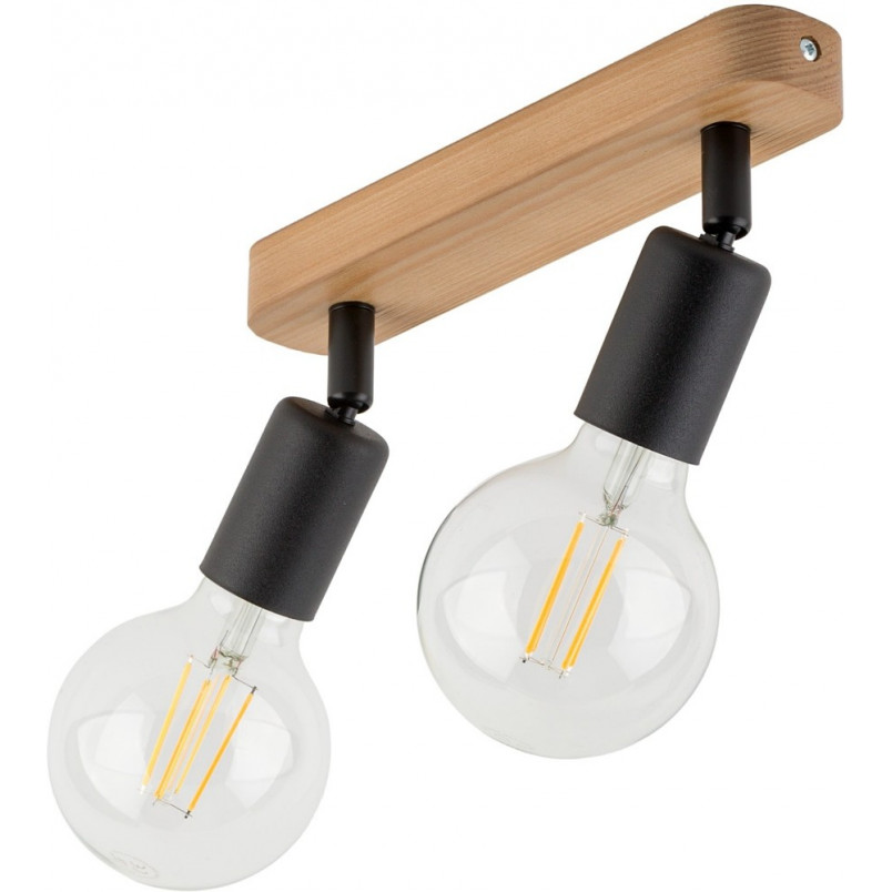Reflektor drewniany podwójny Simply Wood czarny TK Lighting