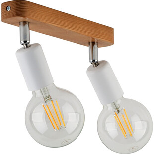 Reflektor drewniany podwójny Simply Wood biały TK Lighting