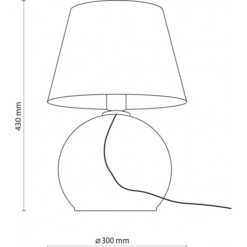Lampa stołowa szklana z abażurem Aurea czarny / grafitowy TK Lighting