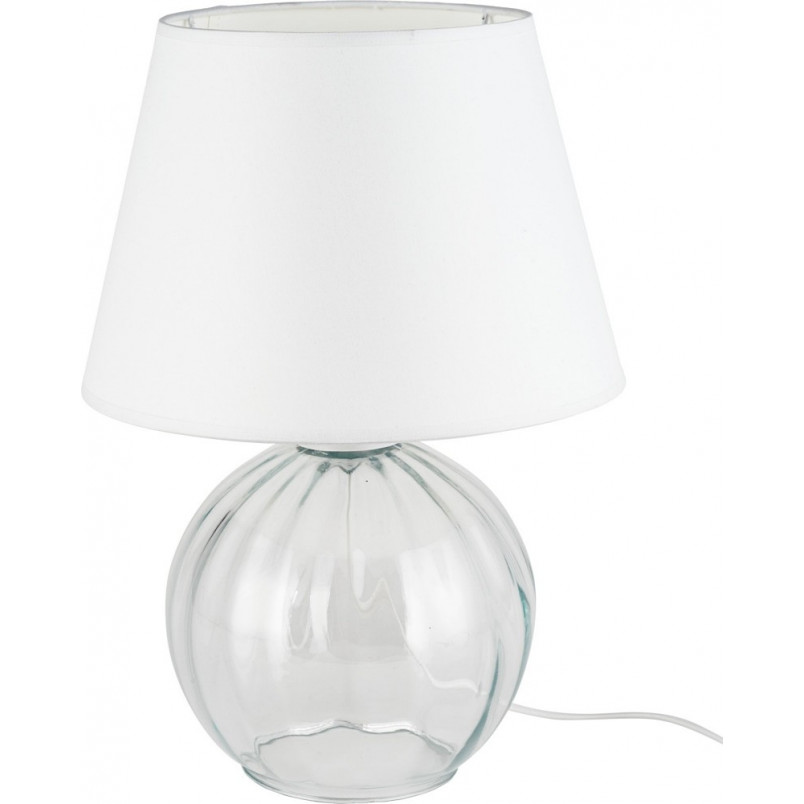 Lampa stołowa szklana z abażurem Aurea biały / przeźroczysty TK Lighting