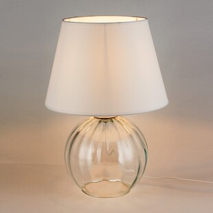 Lampa stołowa szklana z abażurem Aurea biały / przeźroczysty TK Lighting