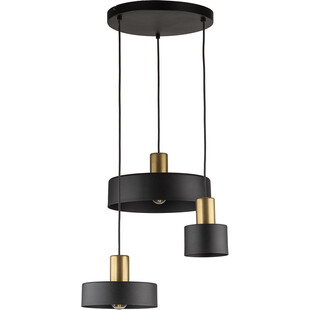 Lampa wisząca potrójna Alvaro 45cm czarno-złota TK Lighting