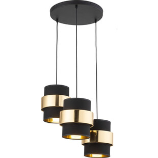 Lampa wisząca glamour potrójna Calisto III 45cm czarno-złota TK Lighting