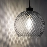 Lampa wisząca szklana kula retro Devon 25cm grafitowa TK Lighting