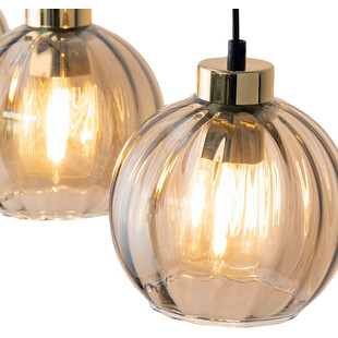 Lampa wisząca szklana dekoracyjna na listwie Devi III 81cm bursztynowa TK Lighting