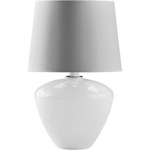 Lampa stołowa szklana z abażurem Fiord biało-srebrna TK Lighting