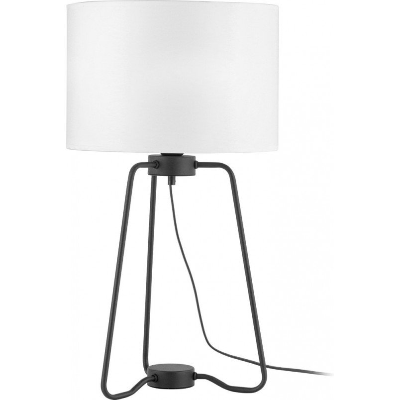 Lampa stołowa z abażurem Tampa biało-czarna TK Lighting