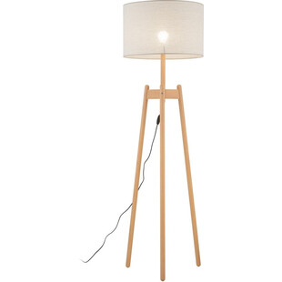 Lampa podłogowa trójnóg z abażurem Perez 50cm szaro-beżowa TK Lighting