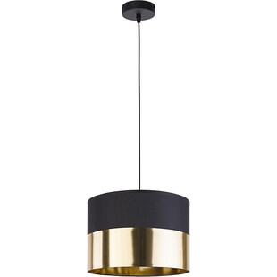 Lampa wisząca glamour z abażurem Londyn 20cm czarno-złota TK Lighting