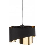 Lampa wisząca glamour z abażurem Grant 38cm czarno-złota TK Lighting