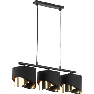 Lampa wisząca glamour z 3 abażurami Grant 70cm czarno-złota TK Lighting