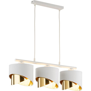 Lampa wisząca glamour z 3 abażurami Grant 70cm biało-złota TK Lighting