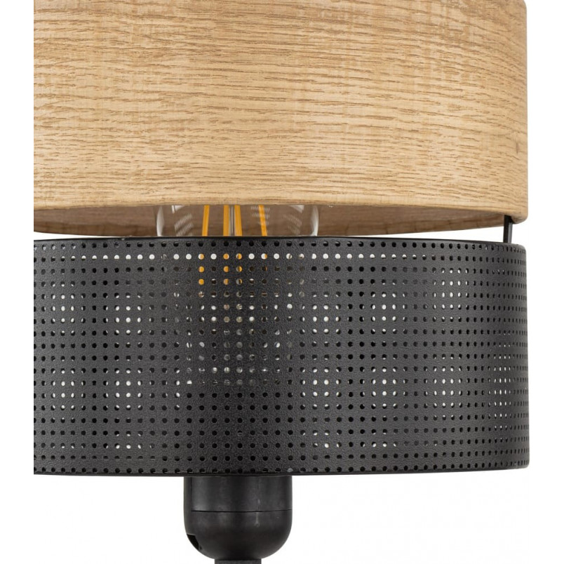 Lampa na stolik nocny loft Nicol czarny / drewno TK Lighting