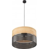 Lampa wisząca ażurowa z drewnem Nicol 50cm czarna TK Lighting