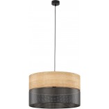Lampa wisząca ażurowa z drewnem Nicol 50cm czarna TK Lighting