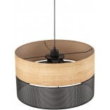 Lampa wisząca ażurowa z drewnem Nicol 50cm czarna TK Lighting