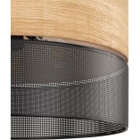 Lampa wisząca ażurowa z drewnem Nicol 50cm czarna TK Lighting