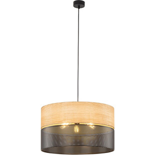 Lampa wisząca ażurowa z drewnem Nicol 50cm czarna TK Lighting