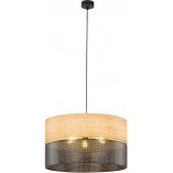 Lampa wisząca ażurowa z drewnem Nicol 50cm czarna TK Lighting