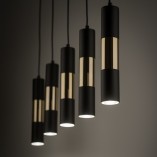 Lampa wiszące tuby Vivien V 100cm czarno-złota TK Lighting