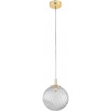 Lampa wisząca dekoracyjna szklana kula Cadix 21cm przeźroczysty / złoty TK Lighting
