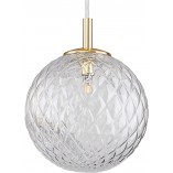 Lampa wisząca dekoracyjna szklana kula Cadix 21cm przeźroczysty / złoty TK Lighting