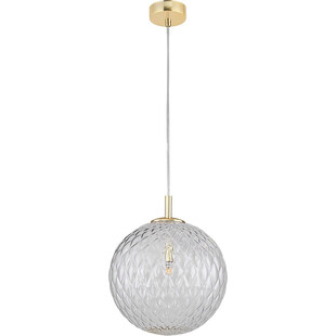 Lampa wisząca dekoracyjna szklana kula Cadix 30cm przeźroczysty / złoty TK Lighting