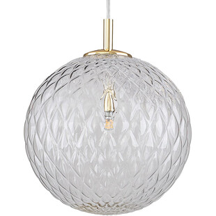 Lampa wisząca dekoracyjna szklana kula Cadix 30cm przeźroczysty / złoty TK Lighting