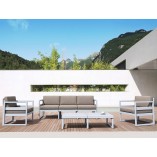Zestaw mebli ogrodowych z poduszkami Mykonos XL biały / brąz Siesta