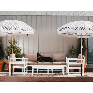 Zestaw mebli ogrodowych z poduszkami Mykonos XL biały / brąz Siesta