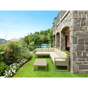 Zestaw mebli ogrodowych z poduszkami Mykonos XL taupe / beżowy Siesta
