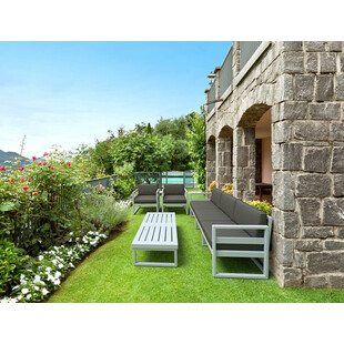 Zestaw mebli ogrodowych z poduszkami Mykonos XL jasny szary / szary Siesta